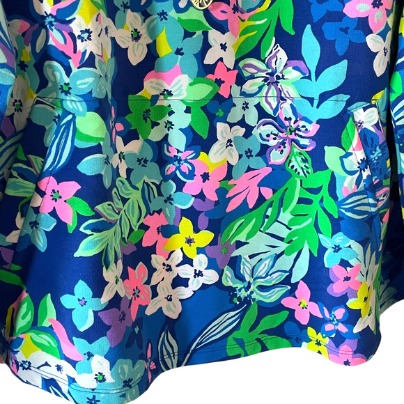 NWOT LILLY PULITZER Melena Size XL Borealis Blue Social Sunset Popover Zip Top - Picture 6 of 10